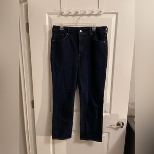 Express Women’s Straight Leg High Waist Jeans Dark Wash Size 14 Long